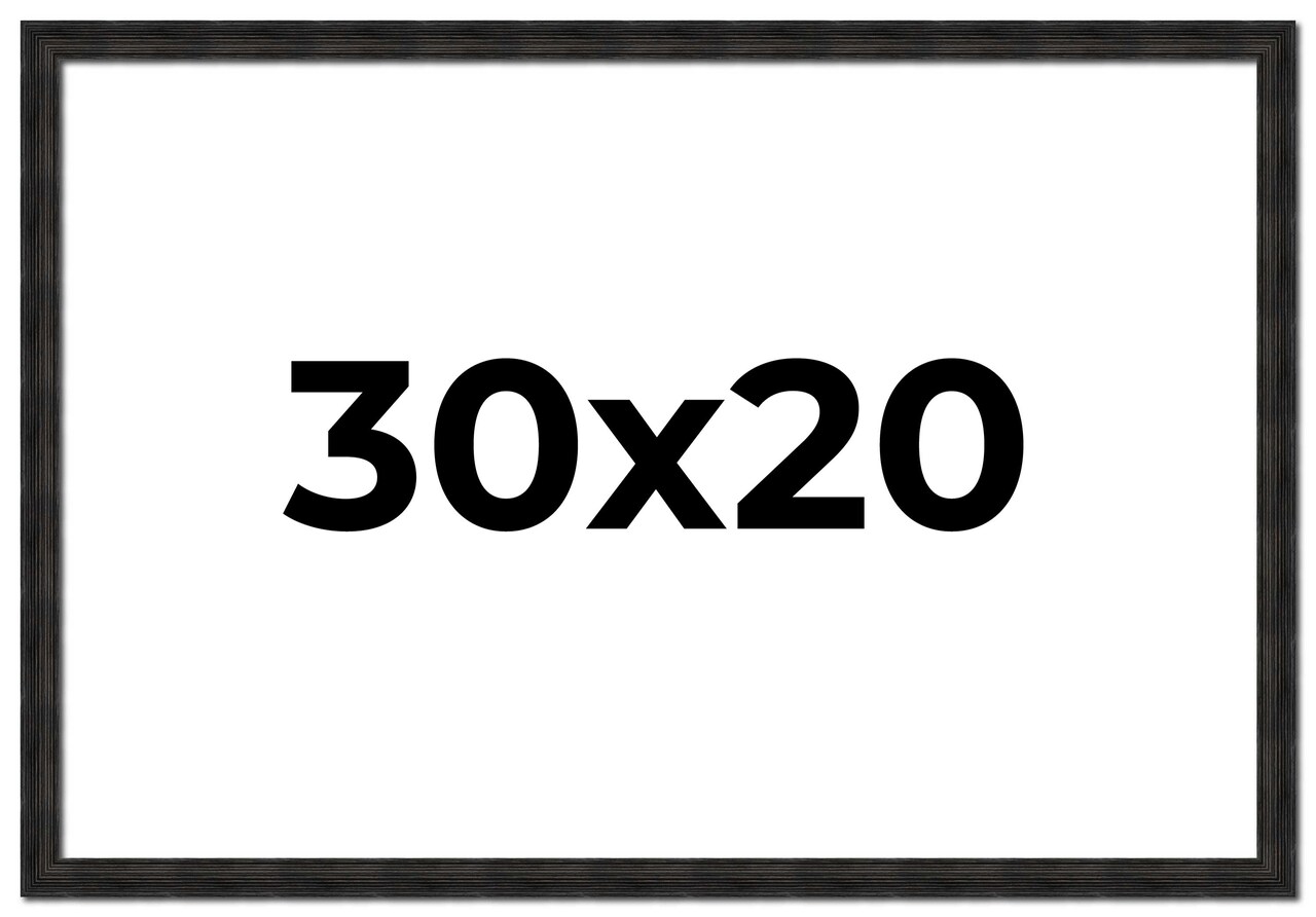 30x20 Thin Barnwood Picture Frame with UV-Resistant Acrylic & Acid Free Backing, Available in 2 Paint Finishes - Grey and Black